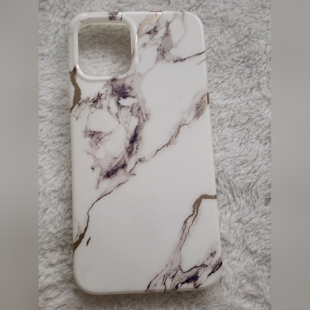 NIB GVIEWIN iPhone 12 Case White Marble, Includes Lanyard